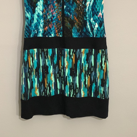 Laundry by Shelli Segal Teal Black Dress Size 4 - Picture 7 of 8